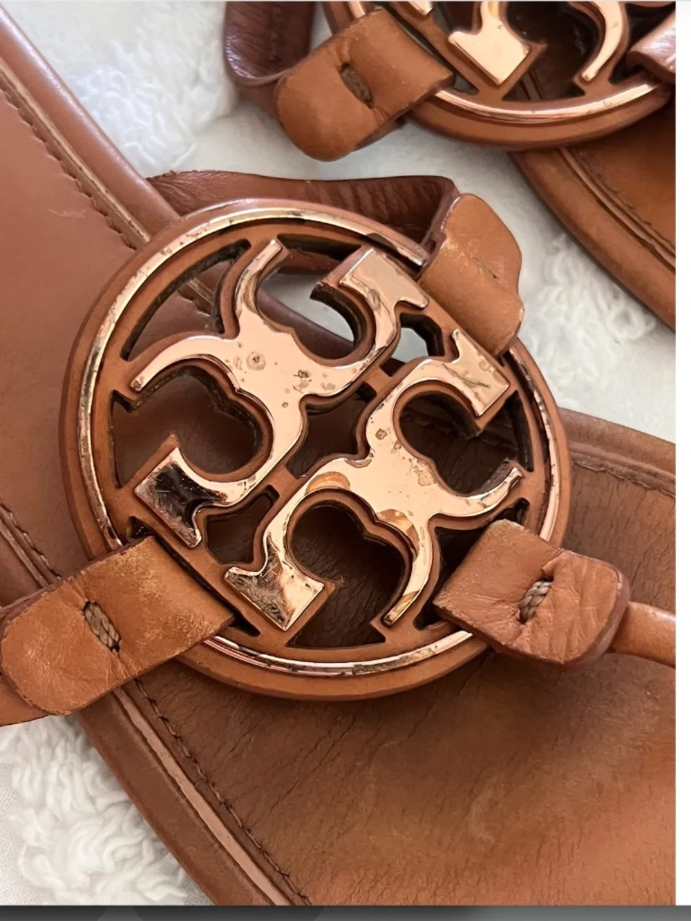 TORY BURCH METAL MILLER SANDAL TAN CALF LEATHER  and ROSE GOLD